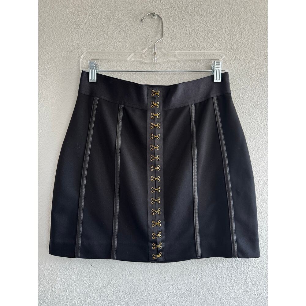 Express Black Miniskirt with gold detailing